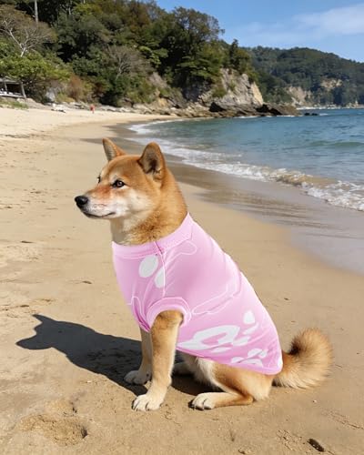 PET SHOW 4 Pack Summer Dog Shirts for Medium Large Dogs Girl UPF 50+ UV Sun Protection Cooling Clothes Tank Top Floral Puppy T-Shirts Pet Holiday Party Sleeveless Vest Pink(X-Large)