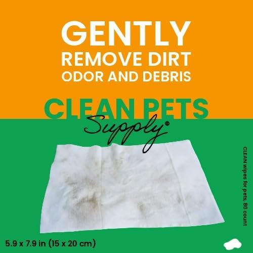 Unscented Dog Grooming Wipes | Hypoallergenic Pet Wipes for Dogs & Cats | Gentle Daily Cleaning for Paws, Face, Body & Butt | 80 Count