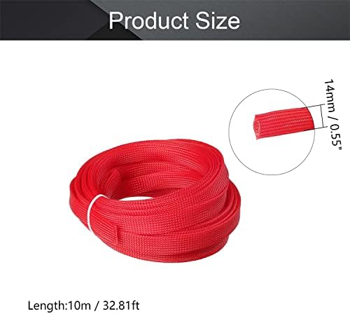 Othmro 10m/32.8ft PET Expandable Braid Organizing Cable Sleeving Flexible Wire Mesh Sleeve Red,Protecting Cables from Pets Chewing