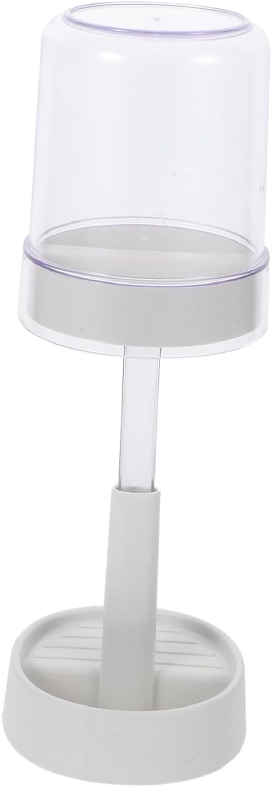 VOSAREA Toothbrush Holder with Covers Slots Toothpaste Storage Rack Organizer for Electric Toothbrushes Design with Rinse Cup Portable Easy to Clean for Bathroom Use