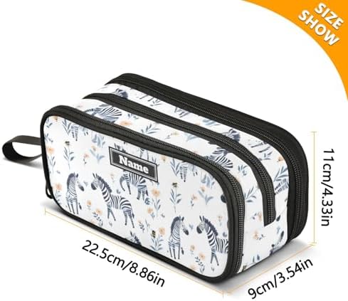 Custom Large Capacity Pencil Pen Case Kids Make Up Bag School Supply Multifunctional Cute animal White_2