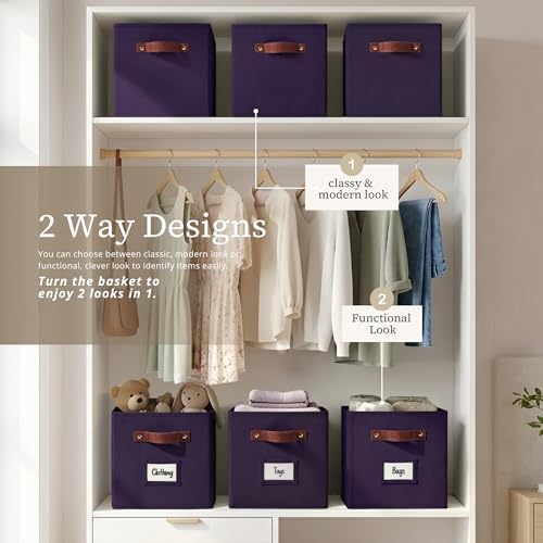 DECOMOMO Storage Bins, Storage Baskets for Shelves
