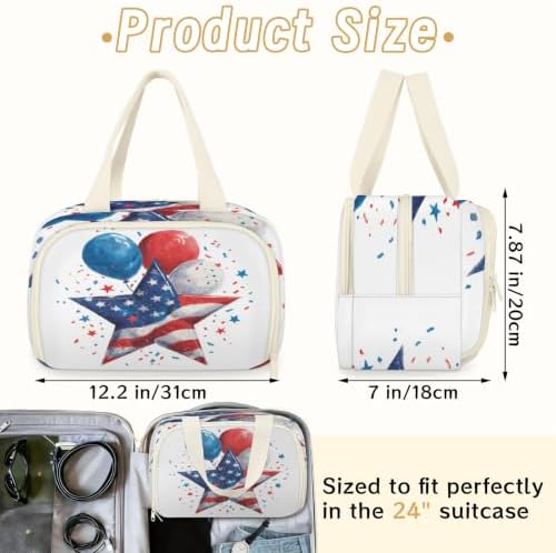 4th of July Travel Toiletry Bag for Women