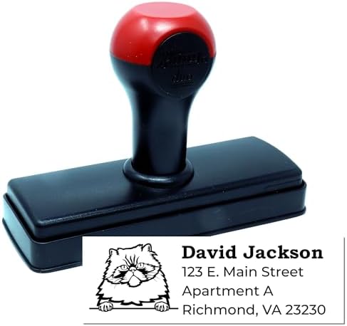 Colorpoint Persian Address Stamp, Personalized Cat Name Stamp, Duo Hand Seal for Feline Lovers, Custom Return Mail Mark, Cat Decor Kit