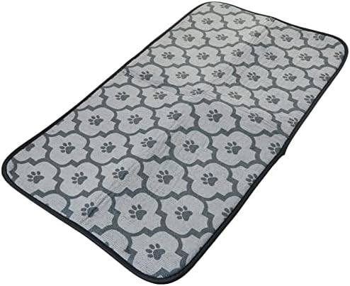 Bone Dry Machine Washable, Ultra Absorbent Pet Mat, Large, 14 x 24, Gray Lattice