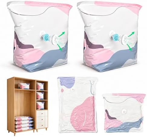 No-Pump Vacuum Storage Bags, 2026 New Cube Compression Space Saver Bags, Upgrade Large Storage Compression Bags No-Pump 3D Vacuum Storage Bags for Clothes, Comforters, Blankets (M-2PCS)