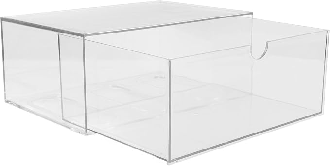 Homoyoyo Plastic Desk Organizer Drawer with Simple Appearance, Pet Material Desktop Storage Box for Office and Living Room, Keeps Items Tidy and Organized