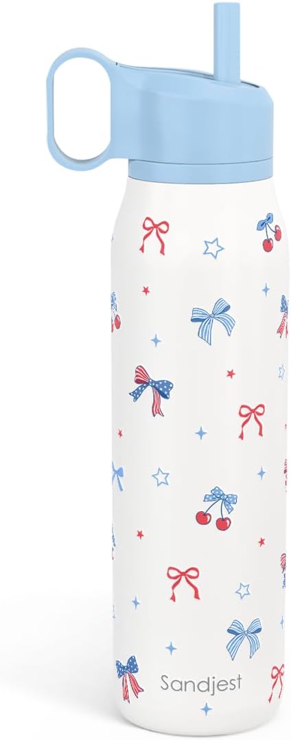 American Flag Stainless Steel Water Bottle with Twist Lid 20oz, Travel Insulated Water Bottles for Sports & Gym, Gift for Women Girls Friends Birthday Christmas