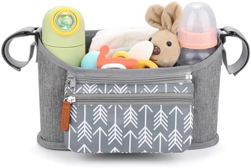 Accmor Universal Stroller Organizer with Detachable Phone Bag, Stroller Bag Caddy Organizer Stroller Accessories for Uppababy, Baby Jogger, Nuna, Doona, Britax Strollers
