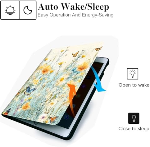 for Microsoft Surface Pro 11/10/9-13" 2024/2022 Tablet Case,Auto Wake/Sleep,Adjustable Stand Protective Cover - Flower Butterfly
