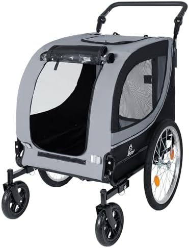 2-in-1 Dog Bike Trailer & Pet Stroller for Dogs Up to 100lbs, Foldable Pet
