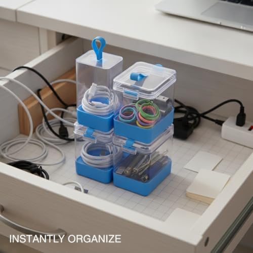 Stackable PET Storage Box, Rigid Clear Organizer for Cables & Small Items, Durable Transparent Container, 13 x 3.3 x 1.6 Inches