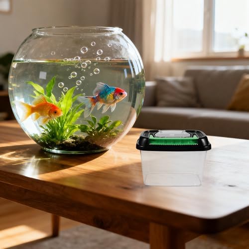 Plastic Reptile Terrarium Container with Cover, Handheld Habitat Box | Breeding Storage Bin, Hatching and Feeding Use, for Spider and Small Pet Keeping at Home