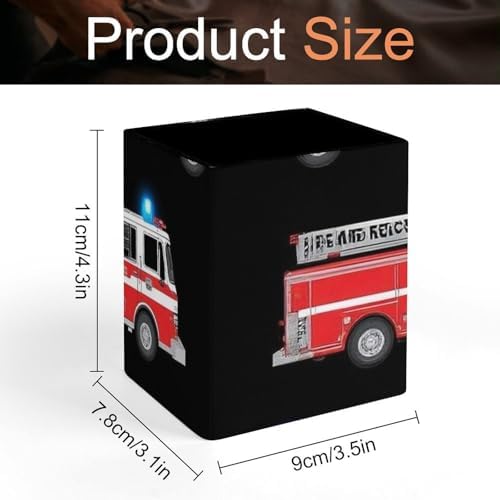 Office Pen Holder Desktop Stationery Organizer Makeup Brush Cup For Women Cute Cartoon Fire Truck