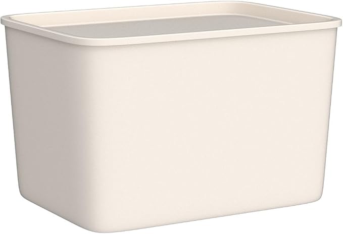 IRIS USA Storage Bins with Lids |Made in USA| Large (4-Pack) - Off White | Modern Basket Container Boxes for Bedroom, Living Room, Kitchen, Bathroom & Closet Organization