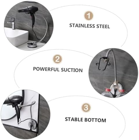 Rotating Hair Dryer Holder with Suction Cup Bracket Design for Effortless Styling Securely Supports All Hair Dryers for Home Use and Pet Grooming