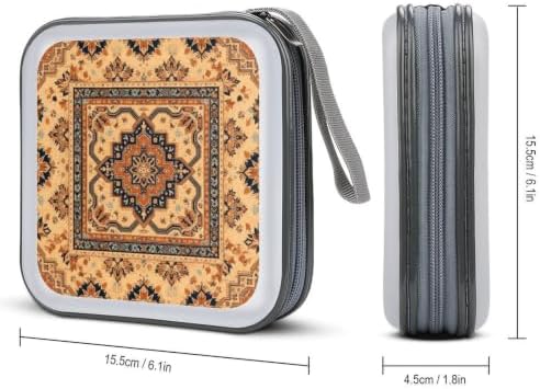 DVD Storage for 40 Movies, Aztec Terracotta Hard Plastic CD DVD Disc Cases | Disc Holder Organizer Binder, Aztec Terracotta Retro Western, Portable for Travel Home Office