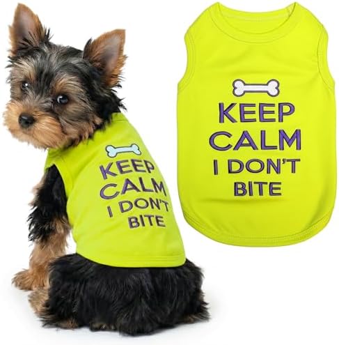 Parisian Pet Dog Shirt – 100% Cotton Shirts for Small Dogs – Sleeveless Puppy Vest – Lightweight and Breathable Pet Apparel – Pullover Summer Dog Clothes - Stretchy Funny T Shirts for Dogs