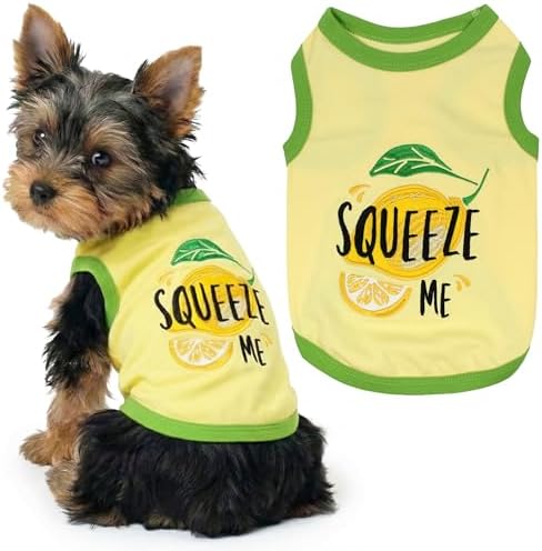 Parisian Pet Dog Shirt – 100% Cotton Shirts for Small Dogs - Sleeveless Puppy Vest – Lightweight and Breathable Pet Apparel – Pullover Summer Dog Clothes - Stretchy Funny T Shirts for Dogs