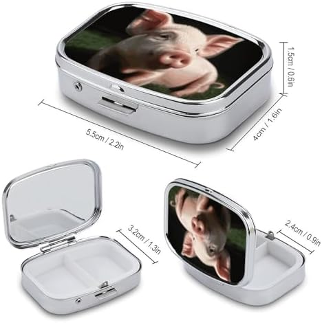 Cute Pets Pill Box 2 Compartment Pill Case Portable Pocket Pill Organizer Medicine Vitamin Organizer for Men Women