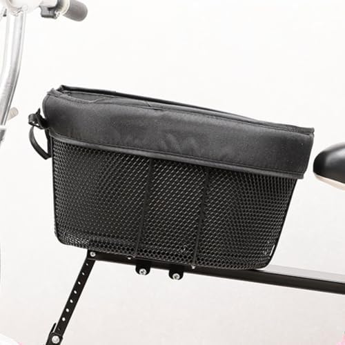 Scratch-Free Rubber Wrap Pet Bike Basket, Padded PU Lining for Small Dogs | Built-in Anti-escape Safety Hook, Stable Anti-slip Rubber Mount Pad(Mountain bikes)