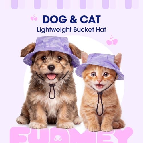 FUAMEY Dog Hat Beach Bucket Hat for Dogs with Ear Holes Summer Visor