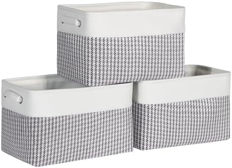 Fabric Storage Bins for Shelves, Rectangle Storage Basket, 3 Pack