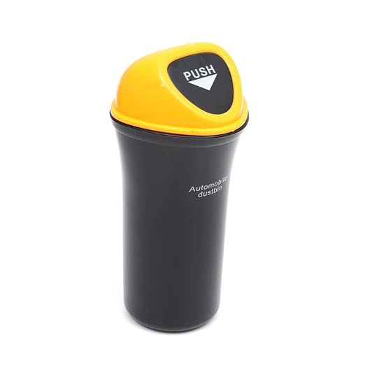 Portable Trash Can with Leakproof Cover Clip Vehicle Garbage Bin Organizer for Cars Office Home Space Saving for Food Supplies Pet Items Storage