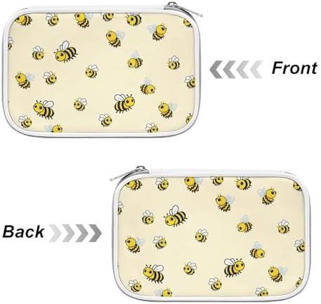 Cute Large Pencil Bag With Zipper Fashion Design Organizer For All Pens Cute Bee Pattern