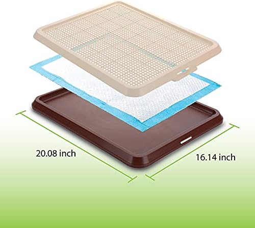 BANU Puppy Pee Pad Holder Indoor Outdoor Dog Potty Toilet Training Tray 20" x 16" for Small and Medium Dogs (Ivory) | Dog Pee Pad Tray, Puppy Training Pad Tray, Indoor Outdoor, Small dogs Medium Dogs Puppy Training Pad Holder
