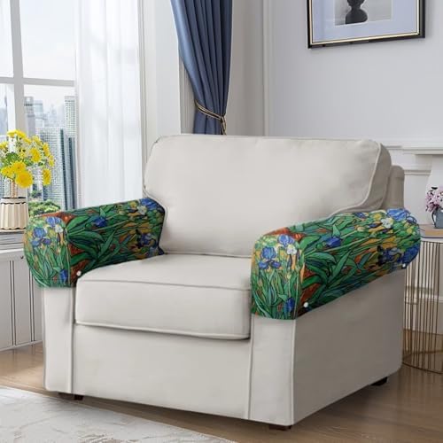 Tie Dye Couch Arm Covers Armrest Covers for Sofa Soft Furniture Protector Scratch-Resistant Sofa Arm Covers Armchair Slipcovers for Recliner, Set of 2