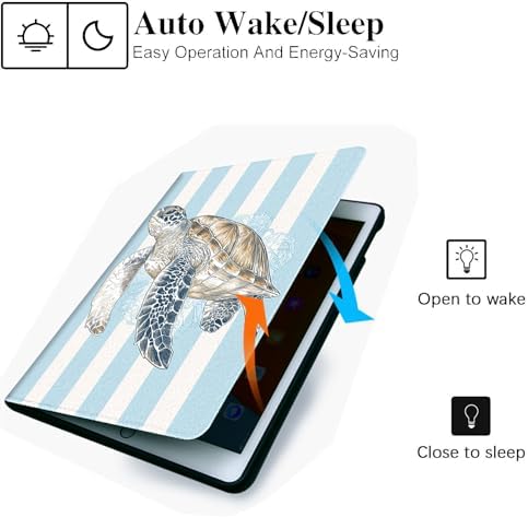 for Microsoft Surface Pro 7 Plus,Surface Pro 7/6/5/4 12.3" Tablet Case,Auto Wake/Sleep,Adjustable Stand Protective Cover - Sea Turtle
