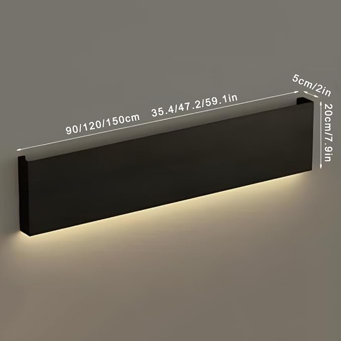 Magazine Holder Wall Mounted, Set of 3, Metal Floating Book Shelves with Built-in Illuminated LED Light, Decorative Display Shelf, for Living Room, Bedroom, Bathroom ( Color : Black , Size : 120x5x20c