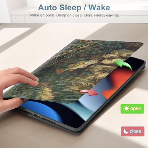 for Samsung Galaxy Tab A7 Lite 2021 (SM-T220/T225/T227) Tablet Protective Cover with Adjustable Stand and Magnetic Auto Wake/Sleep,Fishing