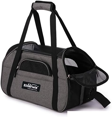 EliteField Soft-Sided Pet Carrier for Cats & Small Dogs (3-Year Warranty) | Airline Approved, Removable Bed & Cover, Built-In Leash, Luggage Sleeve, Seat Belt Loop, Waterproof, Durable, Foldable