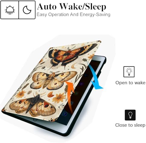 for Microsoft Surface Pro 11/10/9-13" 2024/2022 Tablet Case,Auto Wake/Sleep,Adjustable Stand Protective Cover - Moth Flower Pattern