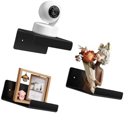 Pack of 3 Wall Mount Shelves for Security Cameras Remote Controls Modern Organization Living Room Bathroom Storage Solut