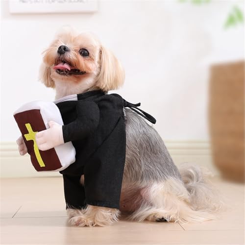 Halloween Pet Costume Outfit for Dog Cats Stand Bible Cosplay Photo Ready Apparel