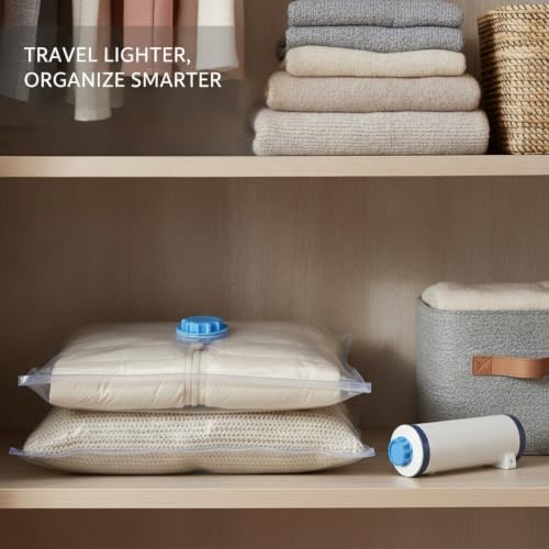 Vacuum Storage Bags with Hand Pump, Space Saver Compression Bags for Clothes and Bedding, Travel and Closet Organization (1 PC)