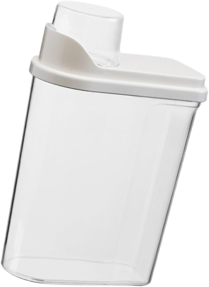 Pet Food Storage Container Snack Tank Food Storage Bin with Double-layer Sealing and Duckbill Dumping Spout, White Abs and Silicone for Freshness