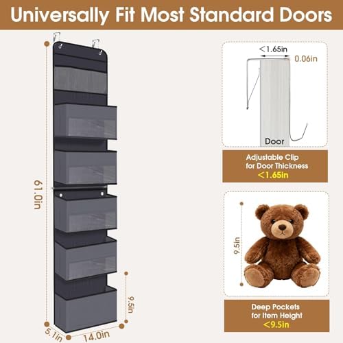 Over The Door Organizer Storage behind Door Hanging Organizer for Nursery