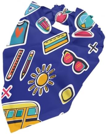 Teacher's Pet Dog Bandana,Funny Bandana Gift,Photo Prop Accessories for Dog Lovers Owner Gift,Triangle Reversible Fall Scarf, Adjustable (Royal Blue)