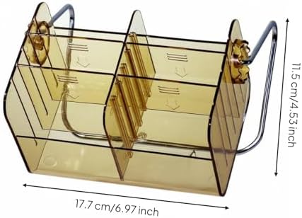 Desk Pen Holder Rotating Organizer Stationery Organizer Desktop Office Storage with Customizable Compartments and 360 Degree Rotation Transparent PET for dorm rooms office study, Brown