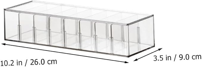 Mikikit 1pc Power Line Storage Case Multi Grid Organizer with Lid Practical Wire Storage for Home Office Durable Pet Material for Cable Management