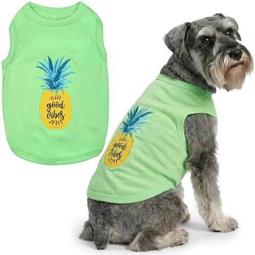 Parisian Pet Dog Shirt – 100% Cotton Shirts for Large Dogs – Tropical Sleeveless Pet Vest – Lightweight and Breathable Dogs Apparel – Cute Dog Clothes - Stretchy T Shirts for Pets