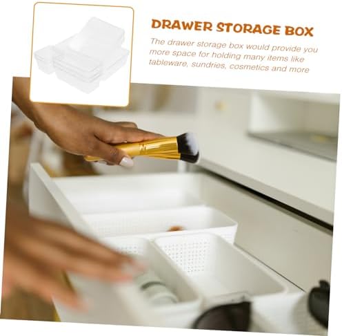 KICHOUSE 7pcs Plastic Drawer Storage Box under Desk Organizer Shallow Drawer Organizers Pet Material Easy Cleaning