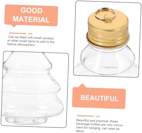 10pcs Christmas Tree Shaped Refillable Candy Jars Juice Bottles for Holiday Decorations for Beverages and Juice Storage
