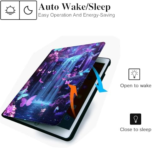 for Microsoft Surface Pro 8-13" 2021 Tablet Case,Auto Wake/Sleep,Adjustable Stand Protective Cover - Dream Butterfly Waterfall
