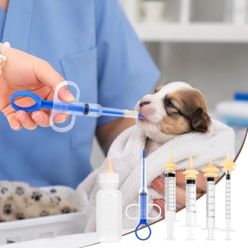 Pet Nursing Kit for Newborn Kittens & Puppies - Bottle Feeding Set with Silicone Nipples, Syringes, Medicine Feeder & Formula Dispenser - Milk Feeder for Baby Squirrels, Rabbits & Small Animals