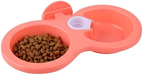 Zerodis Puppy Double Bowl, Puppy Double Bowl Stainless Steel Dog Bowl Pet Cat Dog Puppy Double Bowl Hanging Food Water Feeder for Crate Cage Small ()